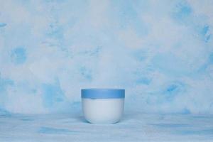 Pure white, plastic, container. Packaging, bottle template for cosmetics, cream, hair mask, for medical and beauty products. photo