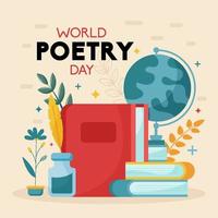 fondo plano del día mundial de la poesía vector