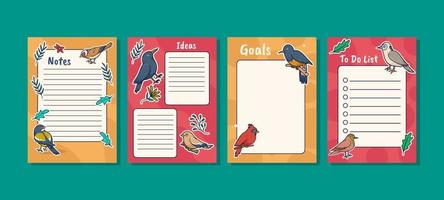 Bird Theme Journal Collection vector