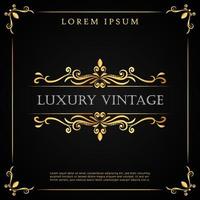 Elegant luxury vintage gold ornament frame design vector