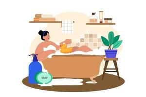 Woman Relaxing at home vector
