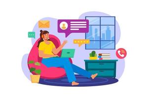 Answer customer chat from Home vector
