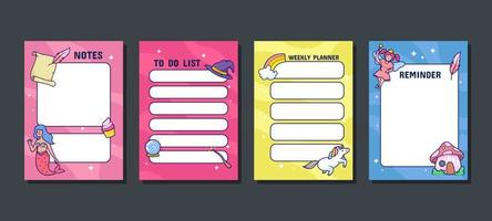 Fantasy Themed Journal Template Collection vector