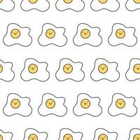 Fried Egg Pattern With white Background vector