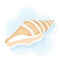 Marine vector illustration of a seashell in a flat style