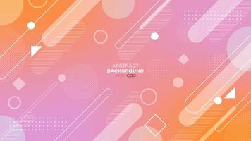 Pink and orange gradient background with white geometric vector