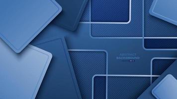 Abstract geometric background with blue paper cut layers and diagonal line vector