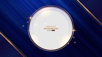 Gold line abstract background with blue gradient shape vector