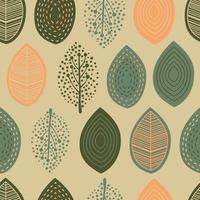 Seamless abstract pattern with leaves vector