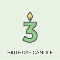 Trendy Numeric Candle vector