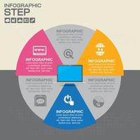 concepto de negocio con opciones, partes, pasos o procesos. se puede utilizar para diseño de flujo de trabajo, diagrama, opciones de número, diseño web. vector