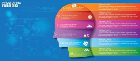 Business concept with 6 options, parts, steps or processes. Can be used for workflow layout, diagram, number options, web design. vector