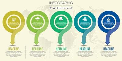 Infografía de negocios círculo ilustración de vector de estilo origami. se puede utilizar para diseño de flujo de trabajo, banner, diagrama, opciones numéricas, opciones de intensificación, diseño web.