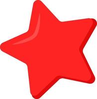 Red star semi flat color vector object. Winner award. Party ornament. Button. Full sized item on white. Childish staff simple cartoon style illustration for web graphic design and animation