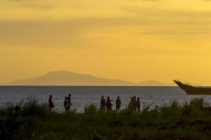 Amazing sunset in Raja Ampat Papua Indonesia photo