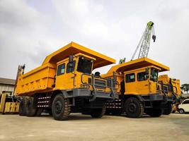 Rigid mining truck. Off highway truck that use in mining industry. photo