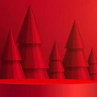 3d Podium round stage style, for Merry Christmas and happy new year vector