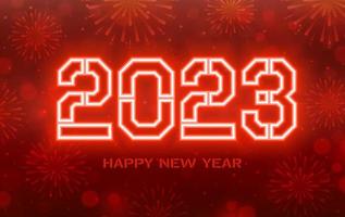 Happy New Year 2023, festive pattern on color background vector