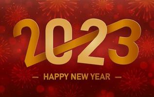 Happy New Year 2023, festive pattern on color background vector