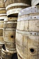 Wooden barrels for wine photo