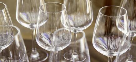 Crystal wine glasses photo