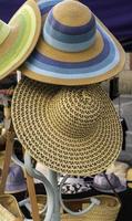 Colored straw hats photo