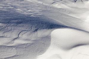 Deep snowdrifts, close up photo