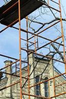 building scaffold, close up photo