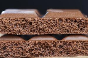 divided into pieces chocolate bar photo