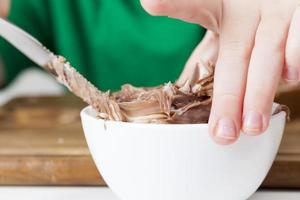 natural chocolate paste with cocoa during breakfast photo