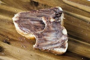 natural chocolate paste with cocoa during breakfast photo