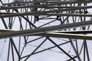 designed poles and metal wires photo