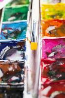 oil and other types of paints during creativity photo