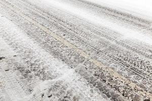 snowy road, winter photo