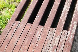 Part of a wooden bench photo