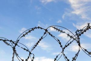 barbed wire, sky photo