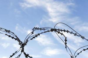 barbed wire, sky photo