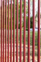 red metal fence photo