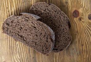 Two slices of rye bread photo