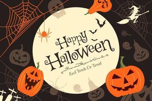 Vector illustration of Happy Halloween concept decoration