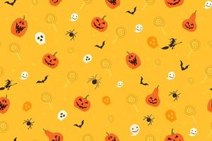 Vector illustration of Happy Halloween concept decoration seamless pattern