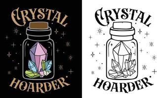 Magic Crystal gemstone blue green pink colors in a bottle vector