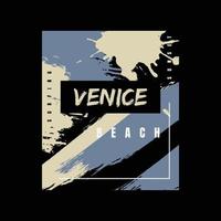 tipografía de ilustración de playa de Venecia. perfecto para el diseño de camisetas vector