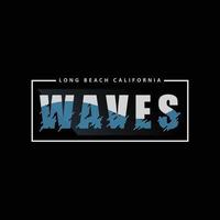 Waves typography vector t shirt design