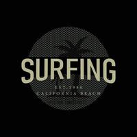 Surfing illustration typography. perfect for t shirt design vector