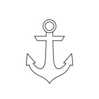 Anchor Outline Icon Illustration on White Background vector