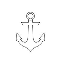 Anchor Outline Icon Illustration on White Background vector