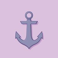 Anchor Vector Icon Illustration. Marine Vector. Flat Cartoon Style Suitable for Web Landing Page, Banner, Flyer, Sticker, Wallpaper, Background