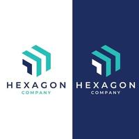 Logo box hexagon or cube and technology hexagon logo creative simple logo.By using modern template vector illustration editing.