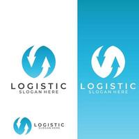 logotipo vectorial de la empresa de logística, logotipo de icono de flecha, logotipo de entrega digital rápida. utilizando la edición de vectores de logotipo simple y fácil.